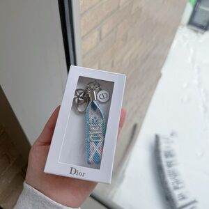 Dior Embroidered Fabric Keychain